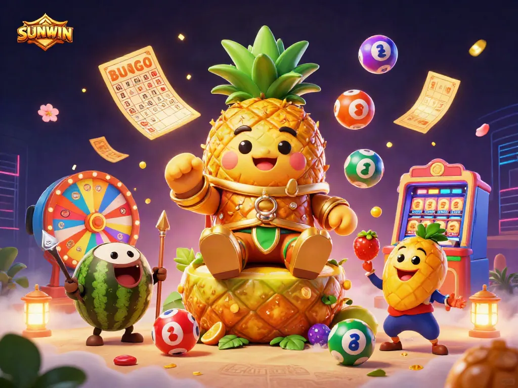 Experience the excitement at SUNWIN's dynamic beach casino, with engaging characters and vibrant game elements.