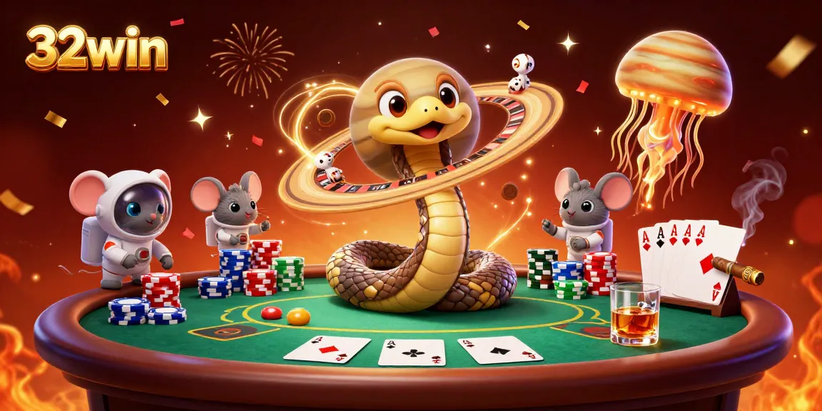 32win casino scene with players betting on a cosmic roulette wheel, vibrant and engaging.