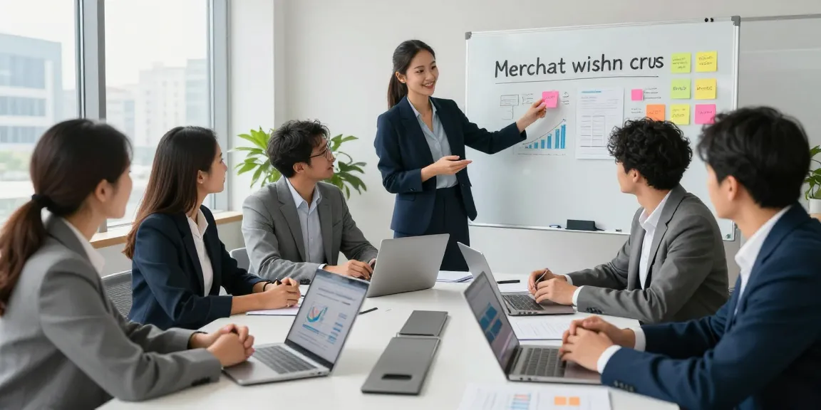Discussion on merchant cash advance UK funding options by a diverse team of financial advisors in a professional setting.