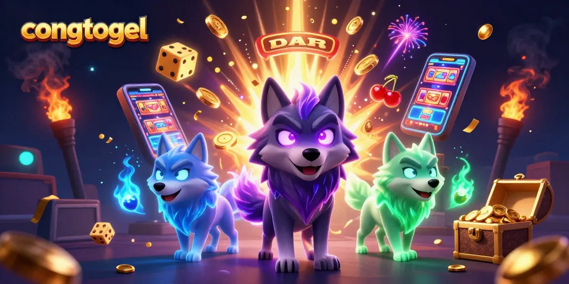 Win big with congtogel in this vibrant 3D casino illustration showcasing exciting gambling elements.