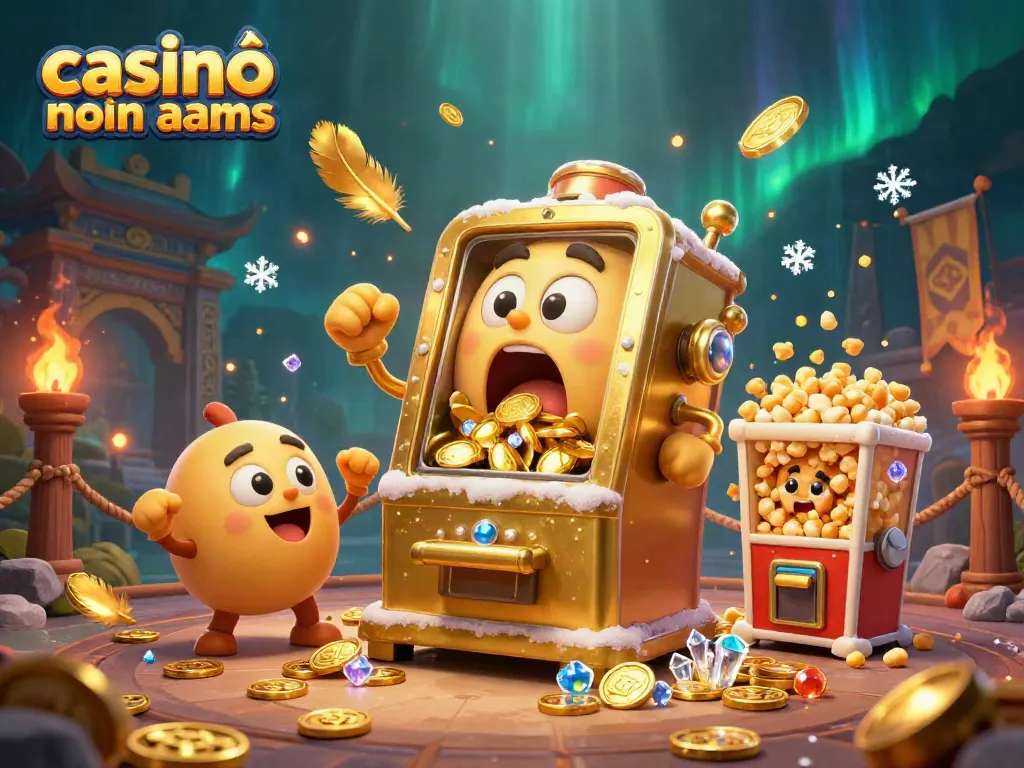 Scopri le emozioni nei casinò online non AAMS con questa illustrazione di una macchina da gioco che vince, circondata da dettagli scintillanti e atmosfere magiche.