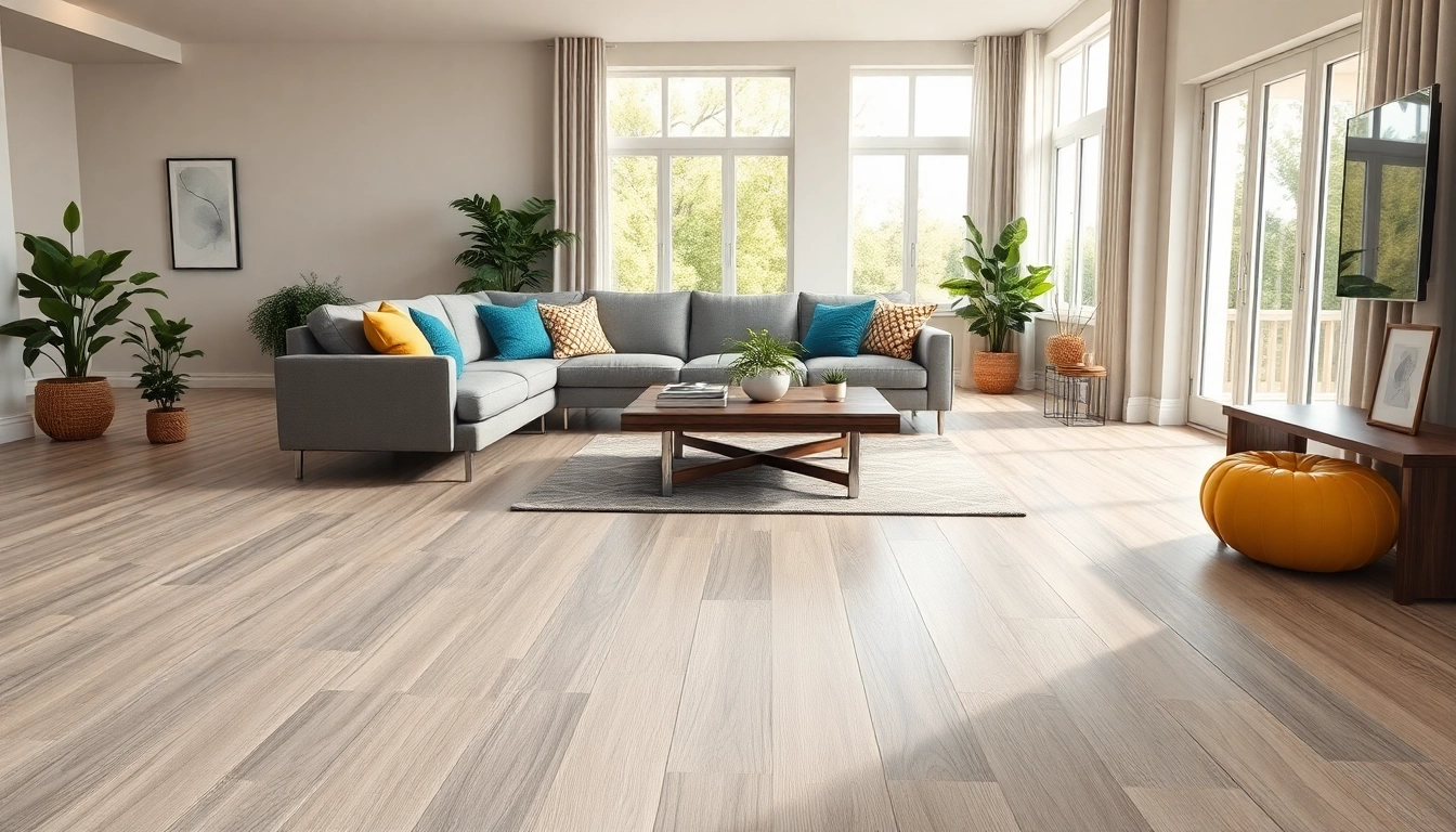Transform your space with exquisite vinyl plank flooring in a modern living room setting.