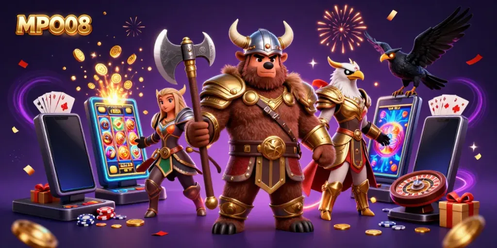 Experience excitement with MPO08 as Viking characters conquer the casino world!