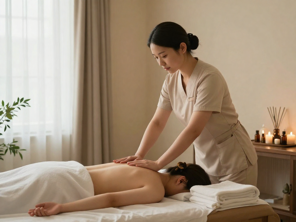 Experience relaxation with 종로출장마사지 in a serene home environment.