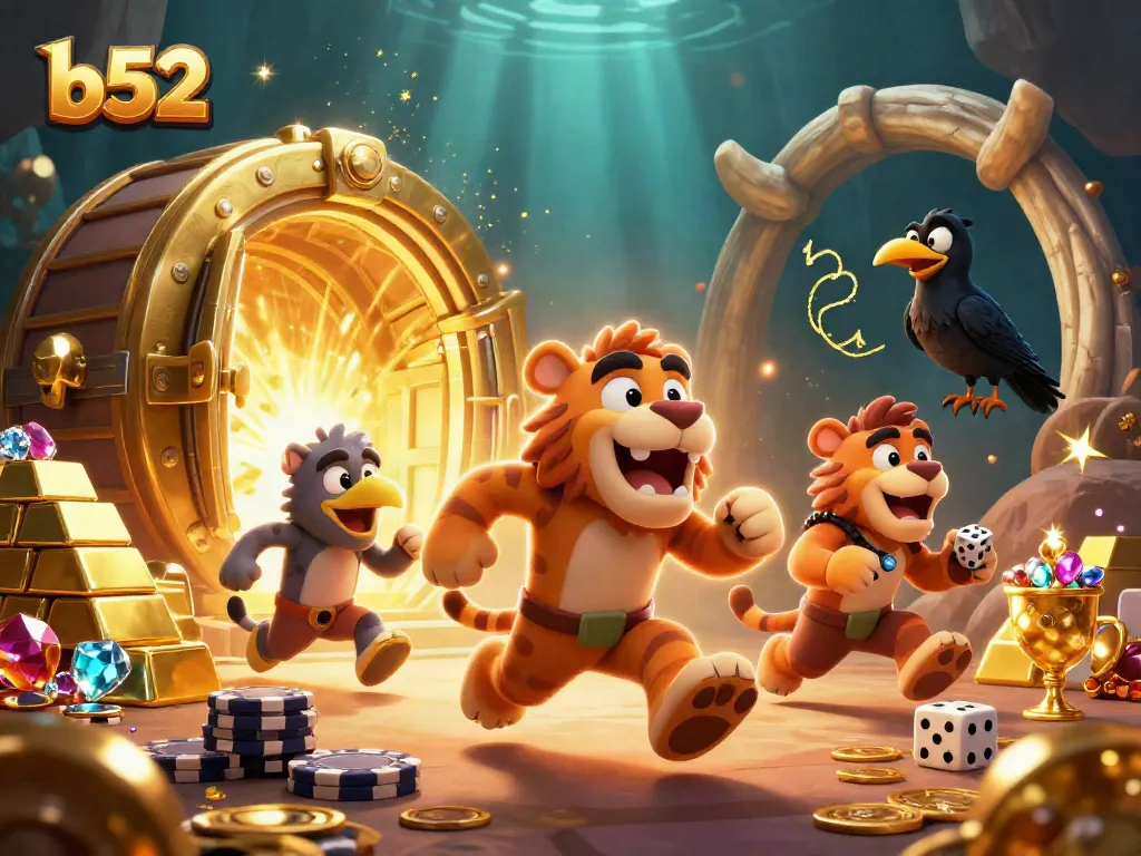 Spin to win at b52's prehistoric casino with caveman characters and dazzling treasures!