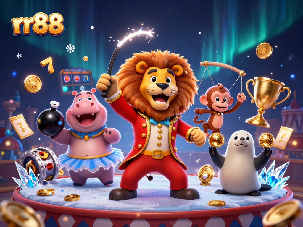Experience rr88's thrill with festive casino characters celebrating and engaging players.