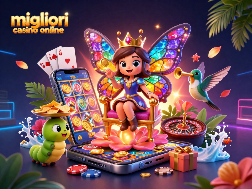Scopri i migliori casino online con una regina farfalla e giochi emozionanti in un incredibile scenario 3D.