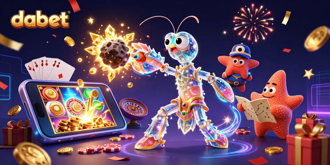 dabet slots come alive with a galactic samurai shrimp and starfish amid falling gold coins.