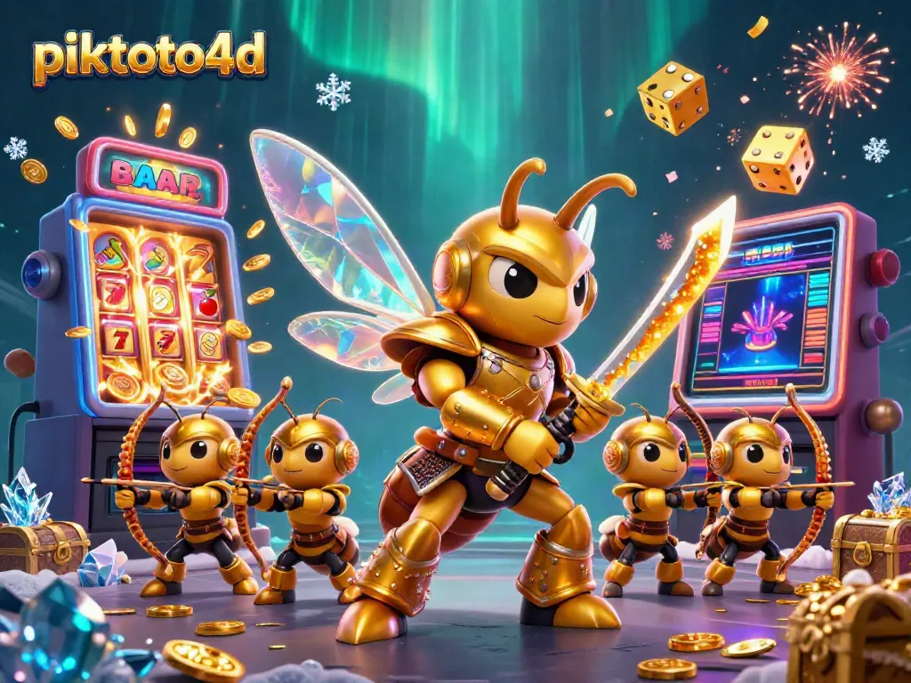 Dynamic casino celebration with piktoto4d characters in a vibrant jackpot scene.