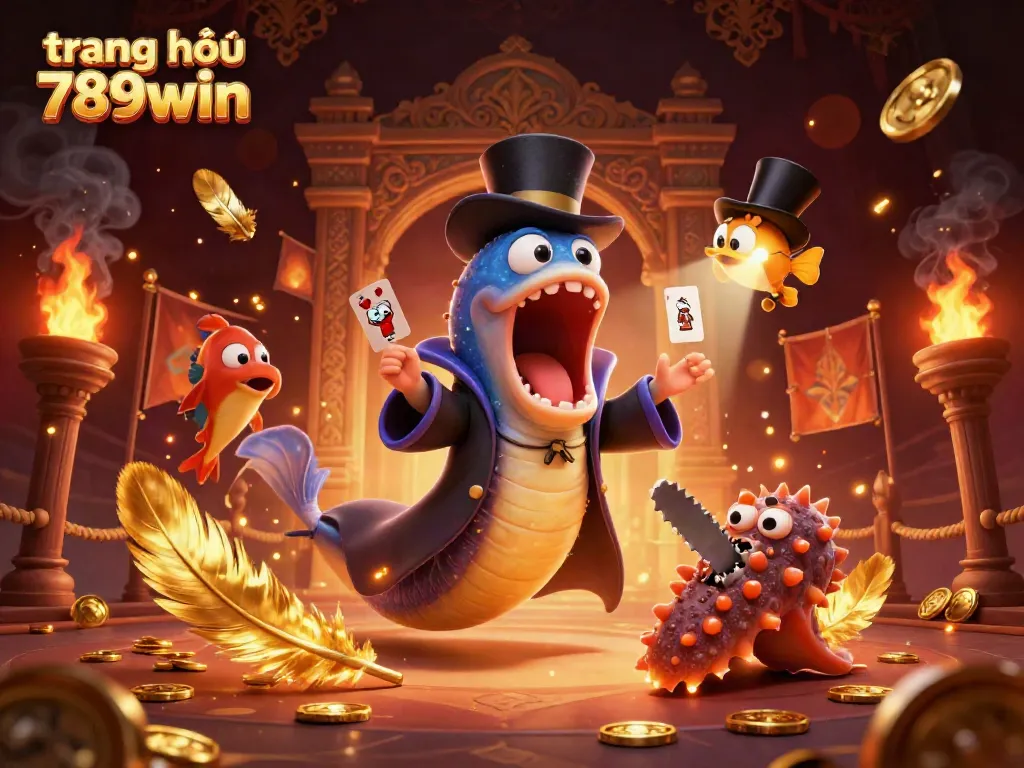 Engage with the magic at trang chủ 789win featuring whimsical deep-sea characters presenting a lavish casino scene