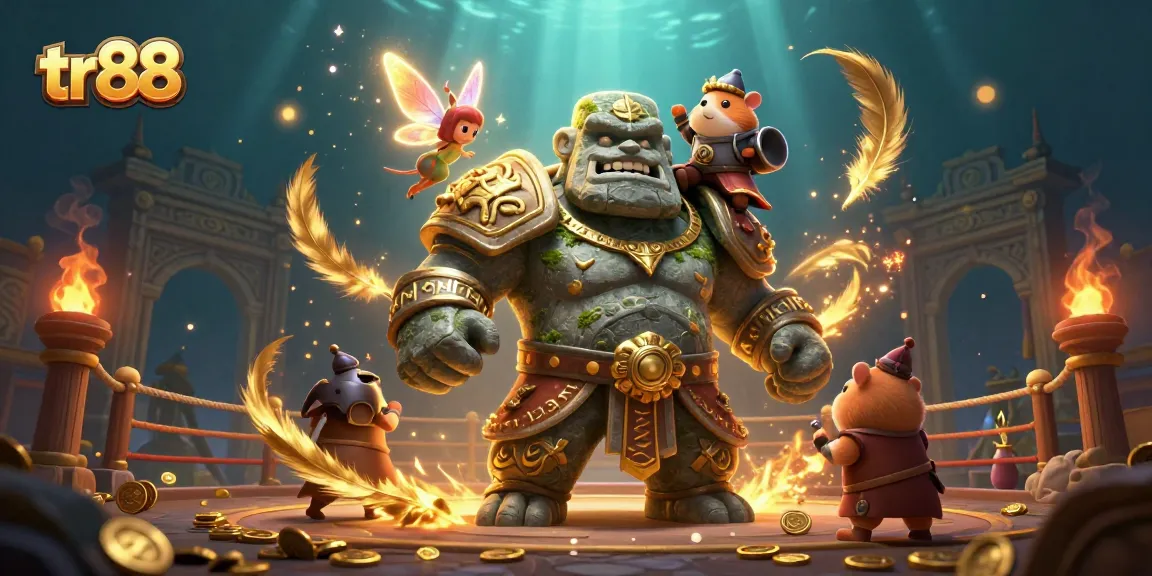 Experience the thrill of gameplay with tr88's vibrant characters and gaming elements in an exciting casino scene.