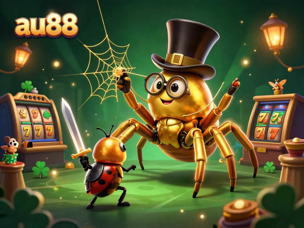Experience excitement with au88's unique 3D casino scene featuring vibrant games and dynamic characters.
