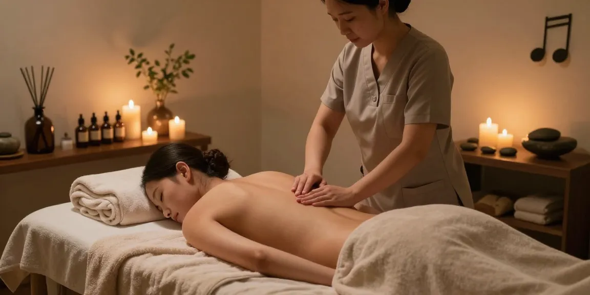 Professional therapist delivering 일산출장마사지 in a serene spa setting with soothing decor.