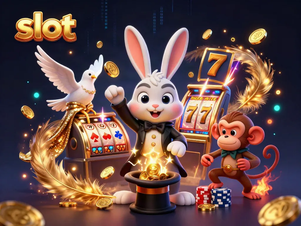 Catch exciting slot games with spinning reels and jackpot action in a stunning casino scene.