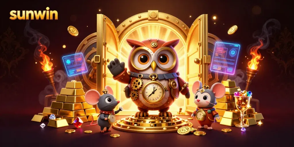 Experience exciting gaming adventures with Sunwin, featuring rich casino elements and steampunk characters.