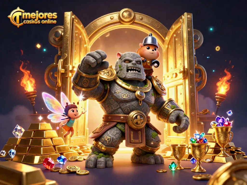 Explora los mejores casinos online y la magia del juego con esta ilustración dinámica y colorida.