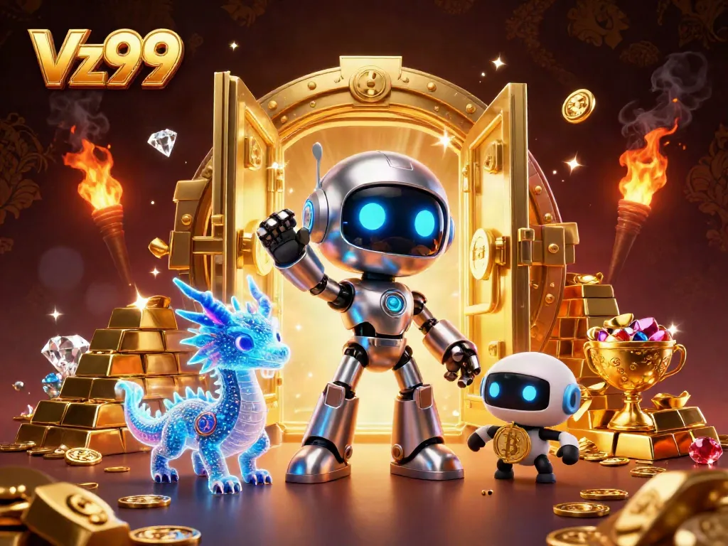 Experience thrilling gameplay with Vz99's vibrant 3D characters and golden treasures.