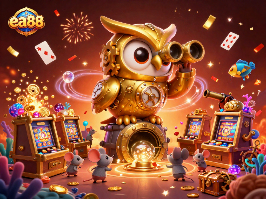 Experience thrilling moments at ea88 with vibrant casino-themed 3D illustration featuring captivating game elements.