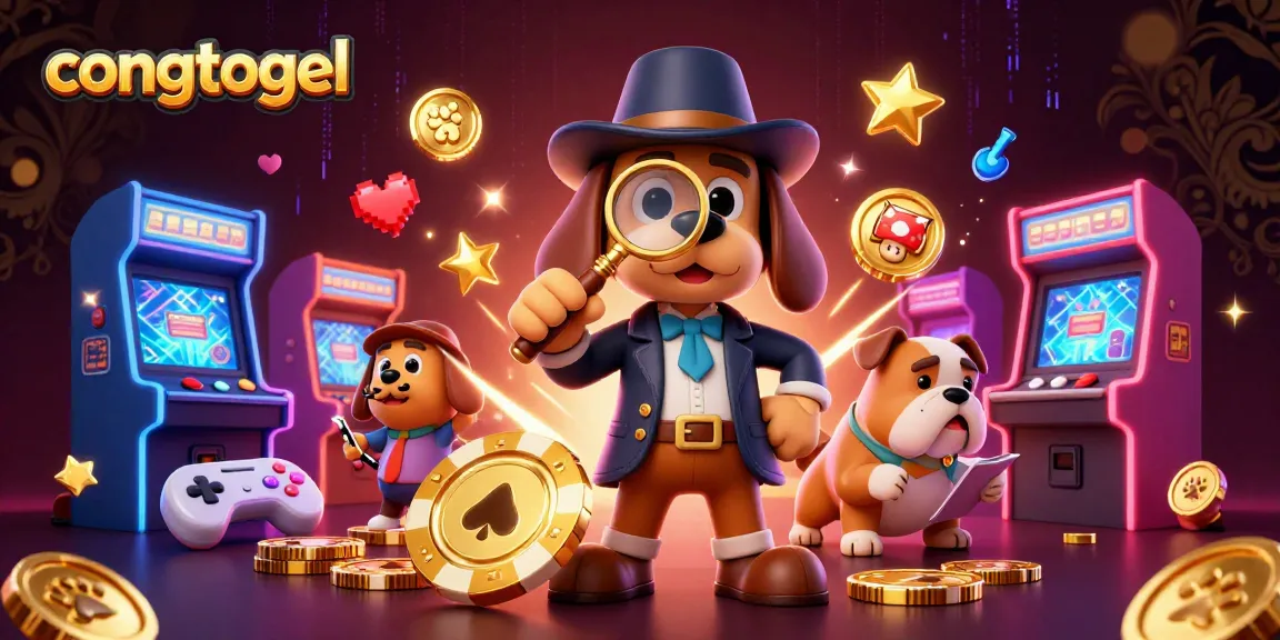 Engage with the congtogel world through a thrilling scene of detectives discovering treasures in a vibrant casino.