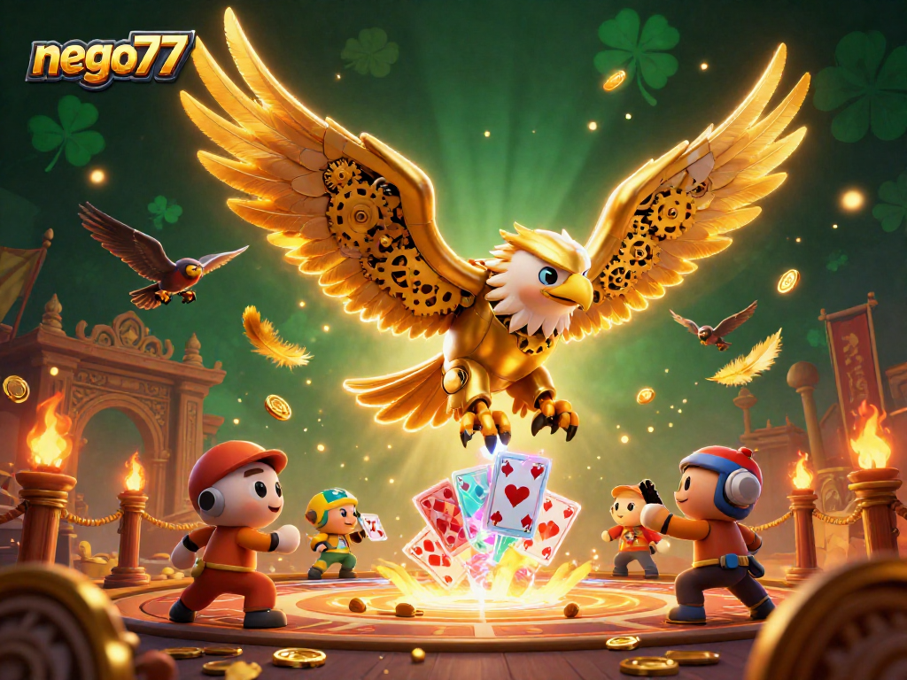 Nego77 players winning big rewards while enjoying diverse gambling experiences in an immersive casino scene.