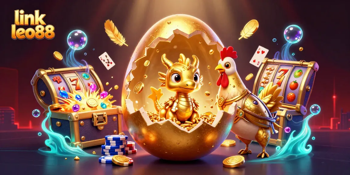 Engage in the thrill of link leo88 with a stunning illustration of a golden dragon emerging from poker chips.