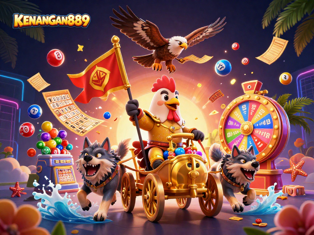 Experience KENANGAN889 with a dynamic casino scene showcasing thrilling games and vibrant excitement.