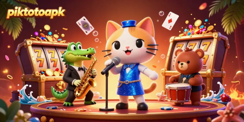 Experience thrilling gameplay with piktotoapk featuring vibrant casino characters in action.