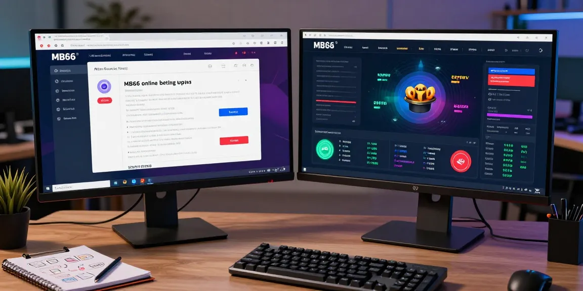 MB66 platform showcased in a modern developer workspace with high-tech interfaces and analytics.