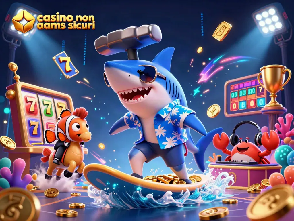 Gioca nei casinò non AAMS sicuri mentre un pesce pagliaccio e un granchio DJ intrattengono i giocatori.