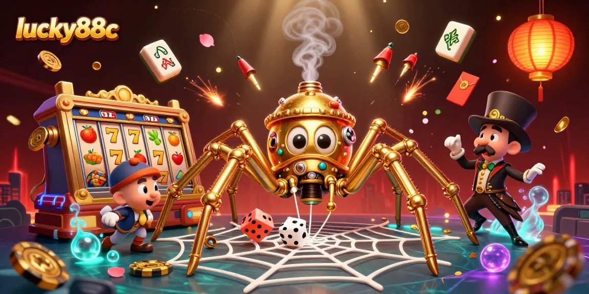 Engage with lucky88c by spinning the vibrant slot reels in this dynamic casino scene.