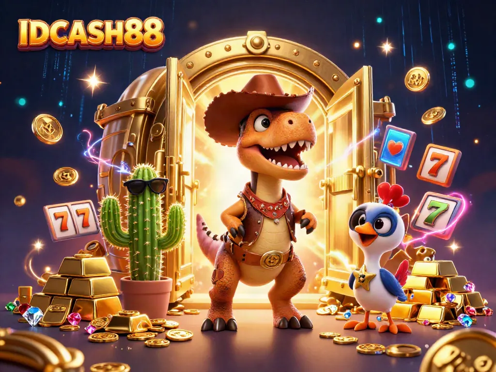 Spin to win at IDCASH88 with thrilling cartoon characters in a treasure-filled casino world.