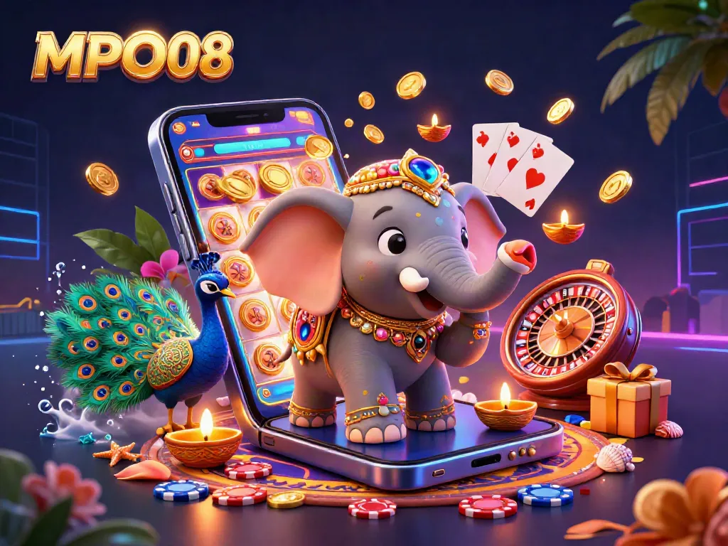 MPO08 brings the excitement of online gaming with vibrant characters and dynamic casino elements, showcasing thrilling gameplay.