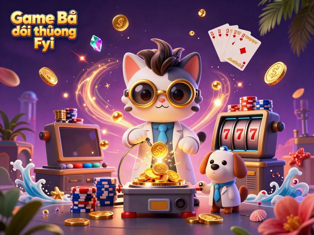 Experience thrilling gaming as Game Bài Đổi Thưởng Fyi unleashes a world of excitement with golden coins and vibrant game elements.