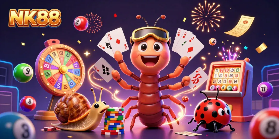 Experience dynamic gaming excitement at NK88 with vibrant characters and colorful casino elements.