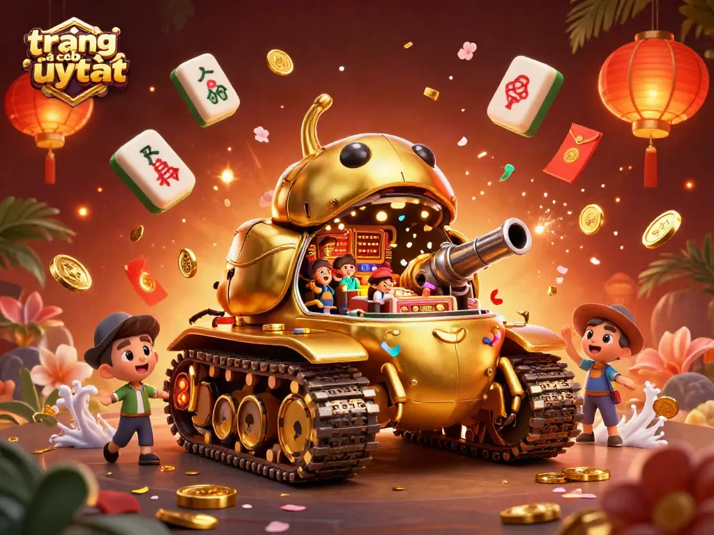 Trang cá cược uy tín với xe tăng bọ vàng, mở cửa để lộ casino tuyệt đẹp bên trong.