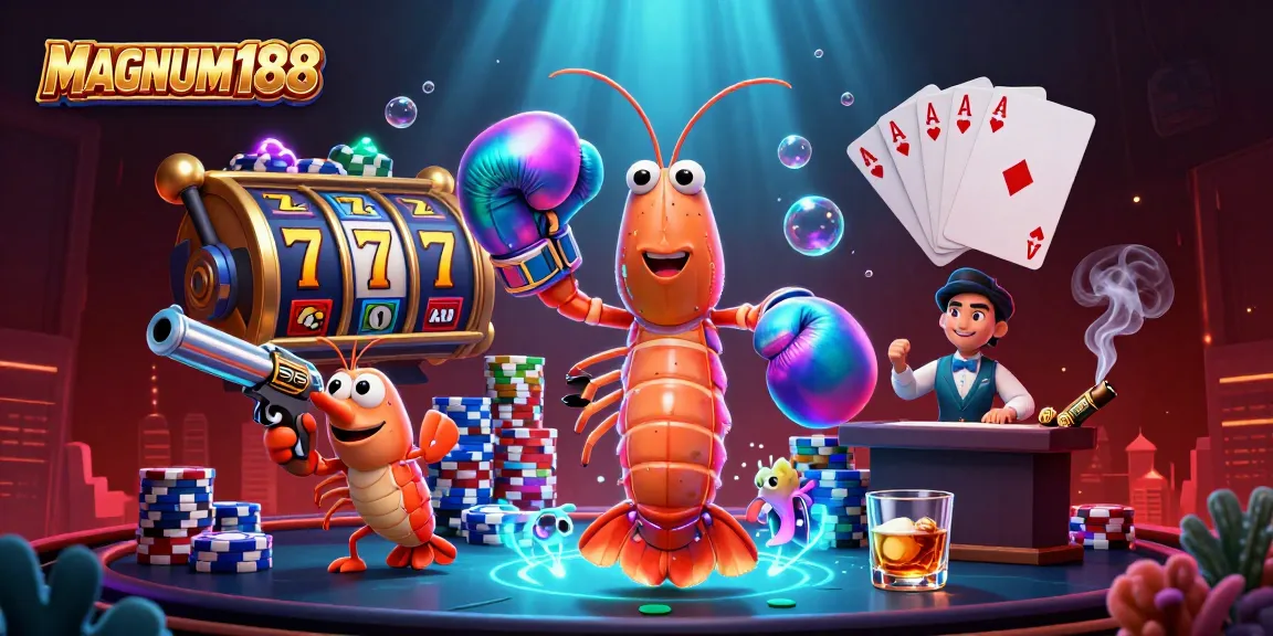 Engage with MAGNUM188's vibrant slot game world through this exciting 3D illustration.