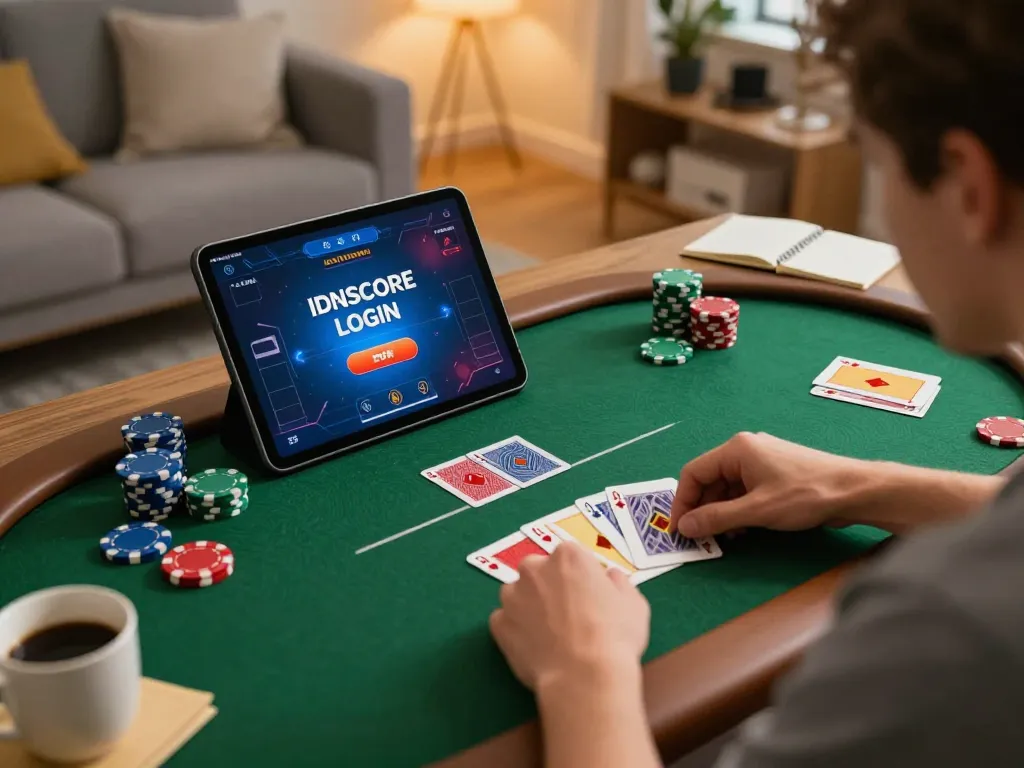 Engage in thrilling gameplay with IDNSCORE LOGIN, as you strategize your winning moves online at home.