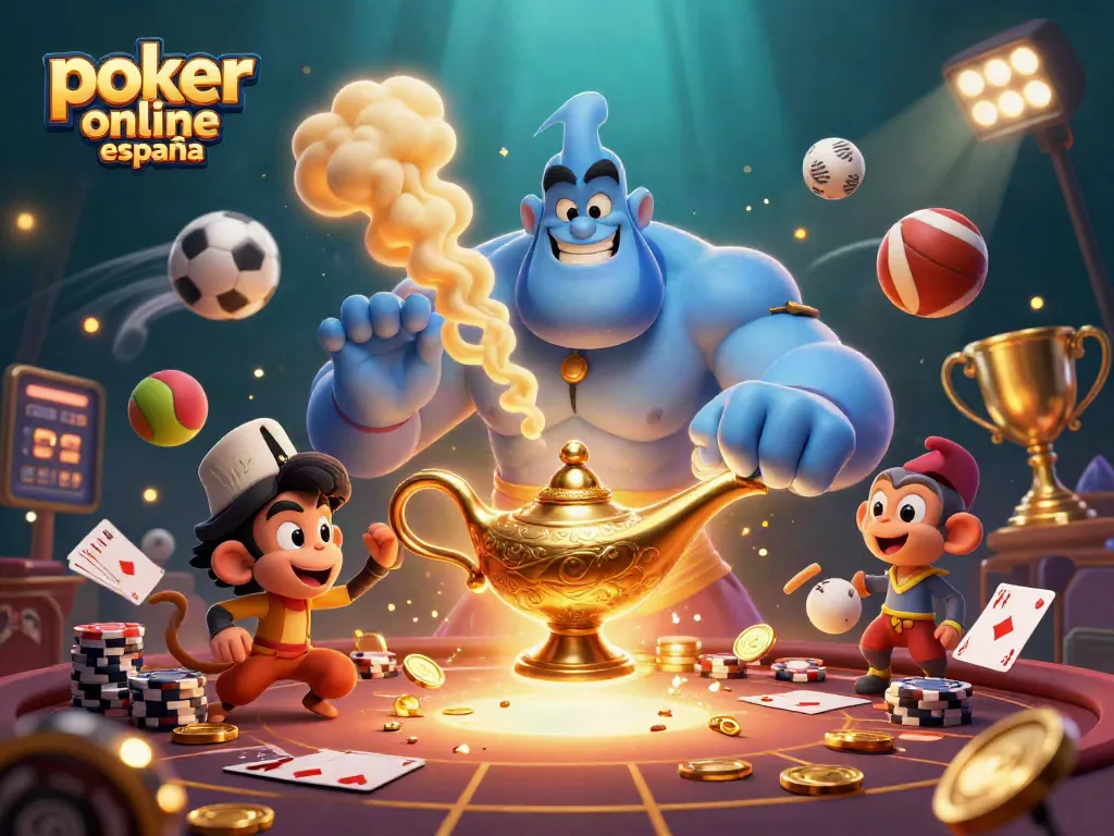 Descubre las emocionantes mesas de poker online España con un fondo vibrante y dinámico.