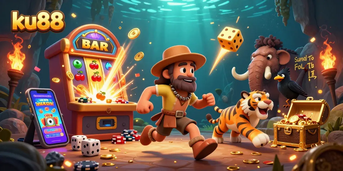 Experience exciting slots with ku88 as a caveman and tiger duo lead the prehistoric casino!