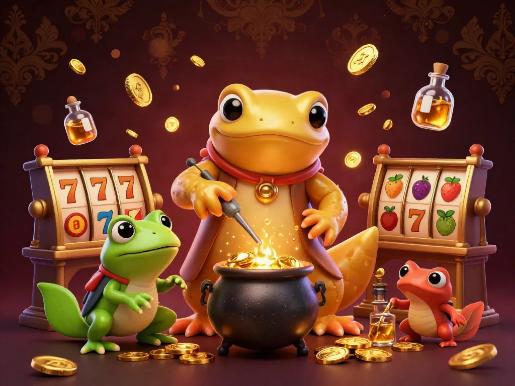 Spin the reels in style with a magical 3D illustration of a golden salamander and slot symbols.