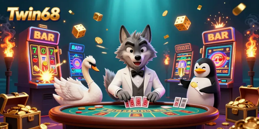 Engage in thrilling games like baccarat with the sophisticated ambiance of Twin68 casino.