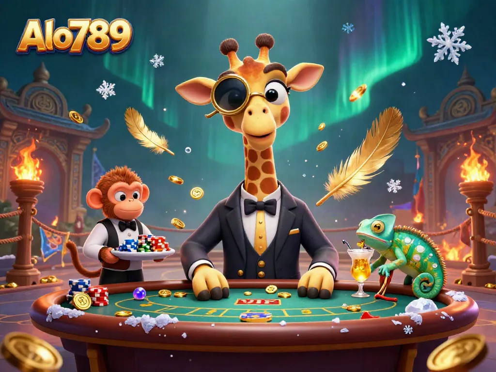 Experience the excitement of Alo789 at a lavish poker night with extravagant characters.