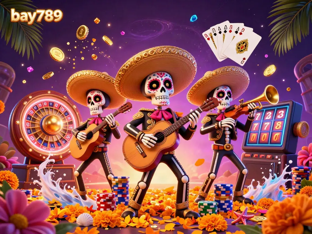 Experience the thrill of gaming at bay789 with vibrant characters, coins, and casino elements.
