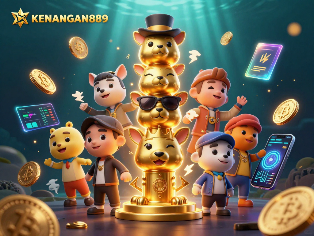 Engage with KENANGAN889 as playful totem characters brighten the casino atmosphere.