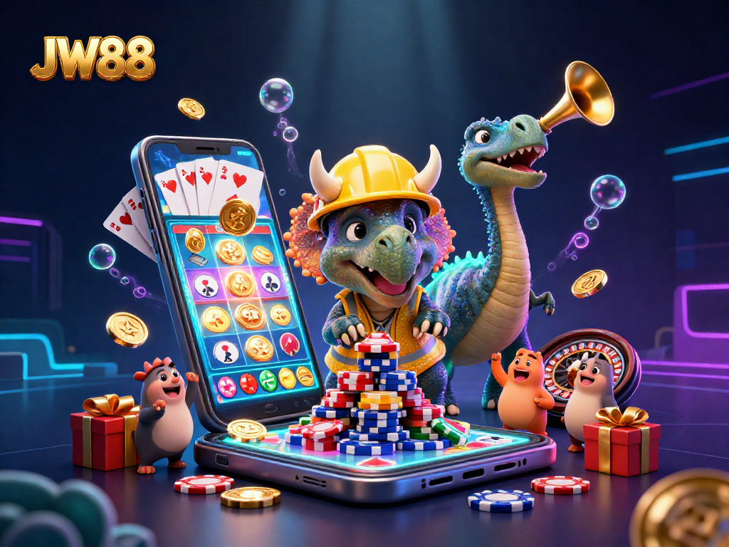 Experience thrilling gameplay at JW88 with engaging casino illustrations featuring dynamic scene elements.
