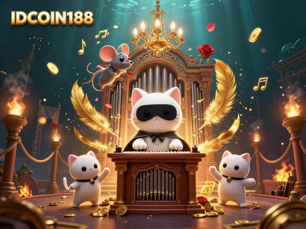 IDCOIN188 features thrilling gameplay at a stunning casino with cheerful characters and dynamic elements.