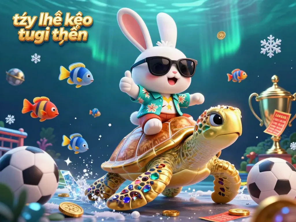 Bet on tỷ lệ kèo trực tuyến with our vibrant underwater sports betting illustration featuring a lucky rabbit.