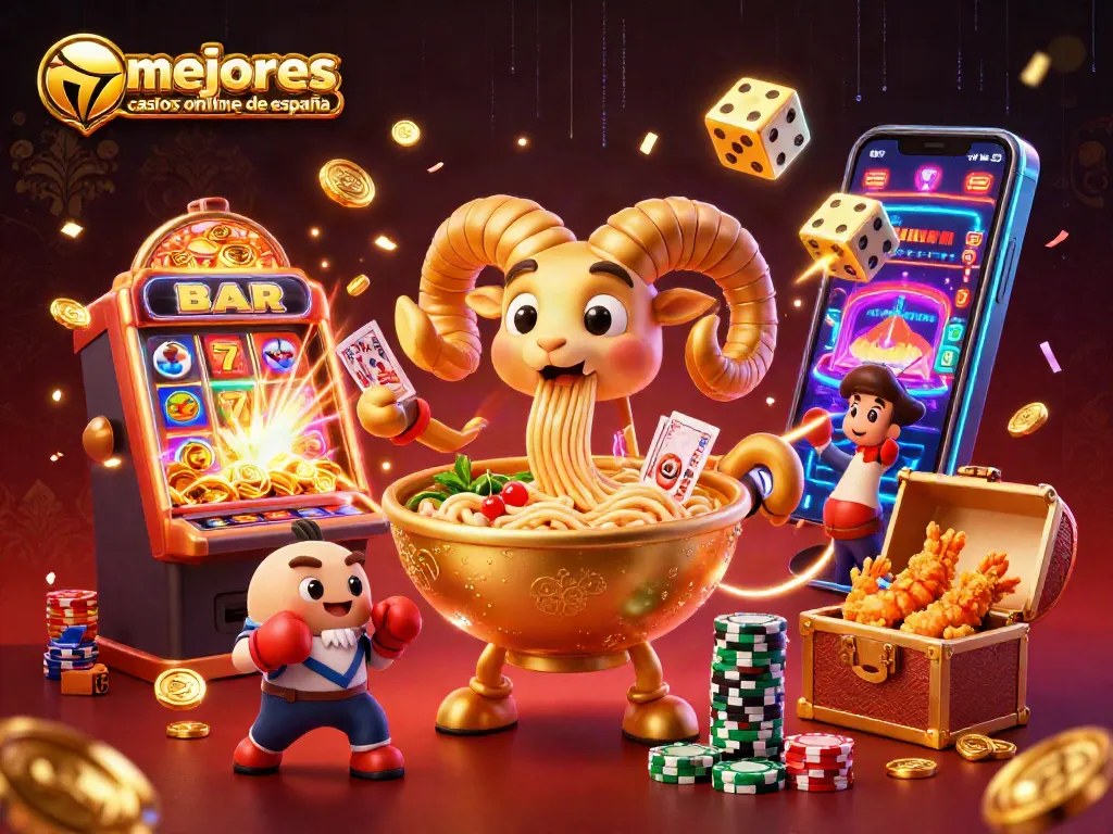 Los mejores casinos online de España presentan una vibrante ilustración 3D llena de acción y emoción.