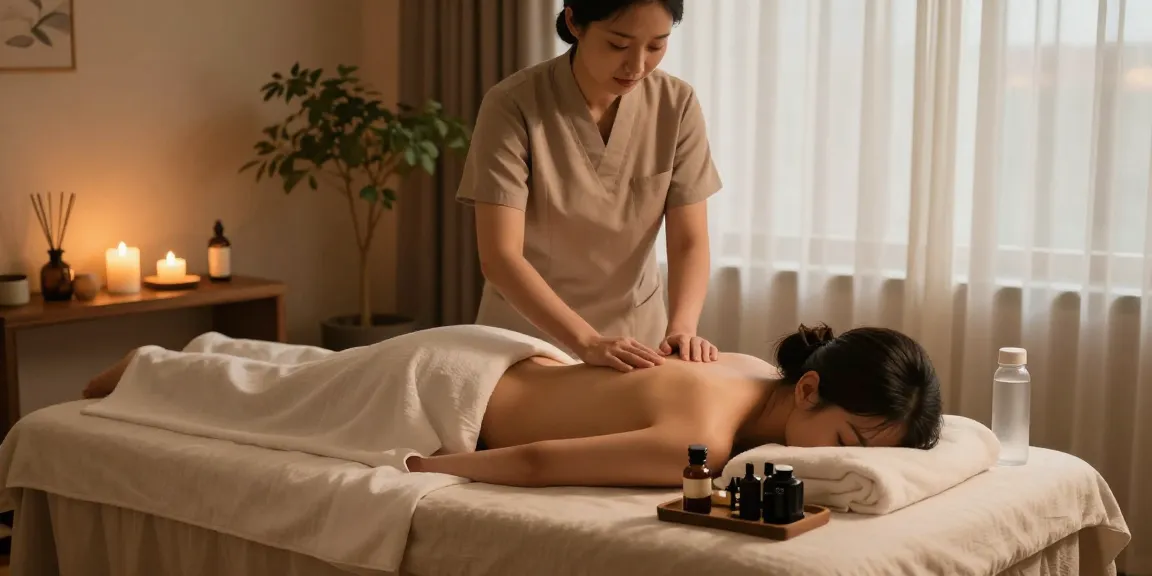 Relaxing 동탄출장마사지 experience in an elegant wellness spa setting with calming oils and soft lighting.