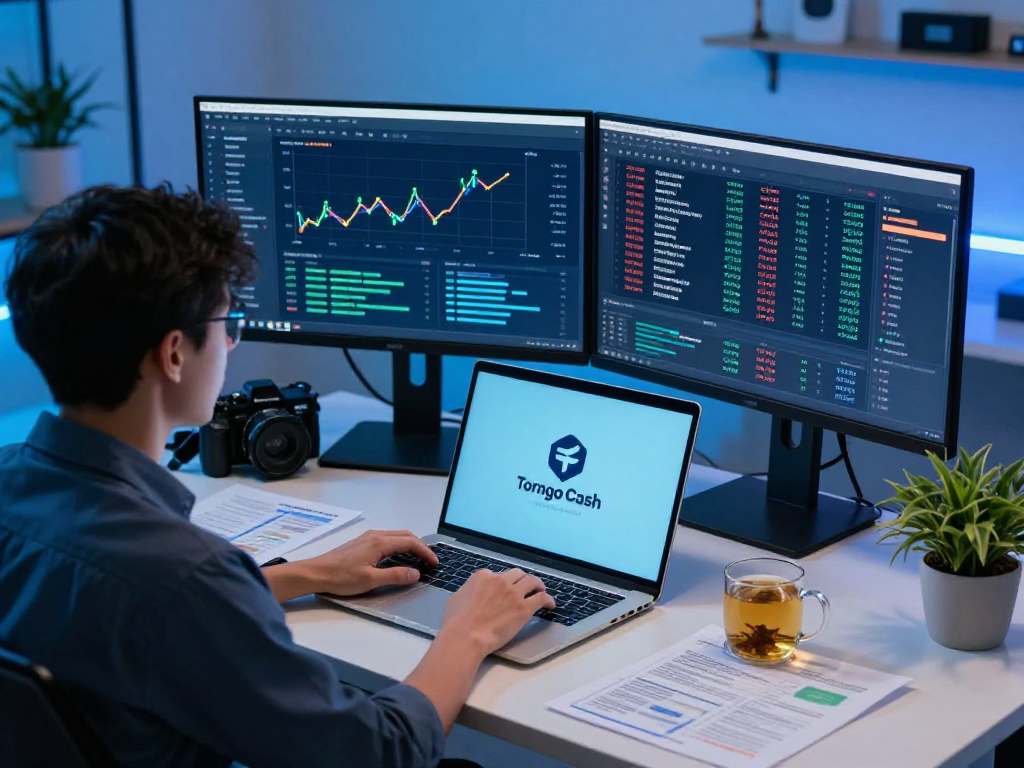 Tornado Cash analysis in a digital finance workspace with multiple screens showing transaction data and cybersecurity tools.